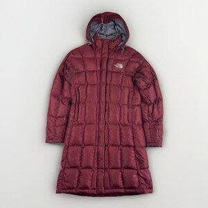 VTG The North Face Metropolis 600 Down Parka Jacket Women Size XS Burgundy Read*
